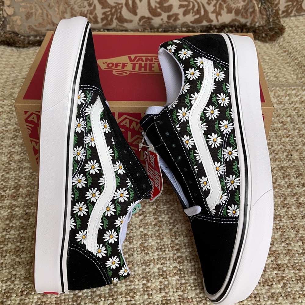 Vans Comfycush Old Skool Scribble Flower DaisyBlkM - Picture 11 of 16